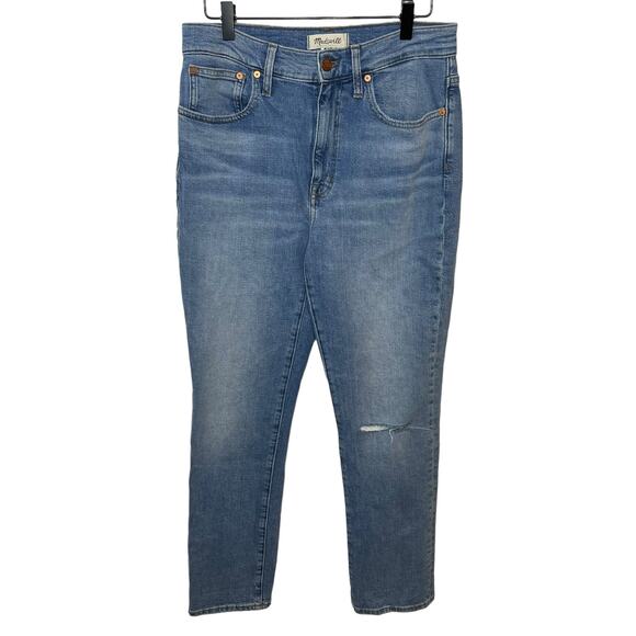 NWT Madewell The High-Rise Slim Boyjean in Summit Wash: Summerweight Edition 27 - Picture 6 of 16